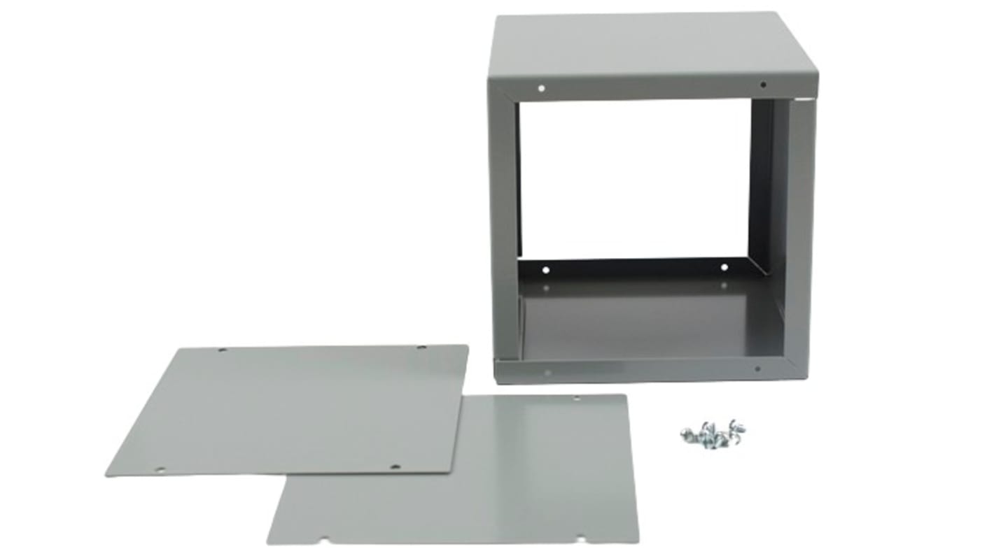 Hammond 1415 Series Grey Steel Enclosure, Flanged, Grey Lid, 152 x 102 x 127mm
