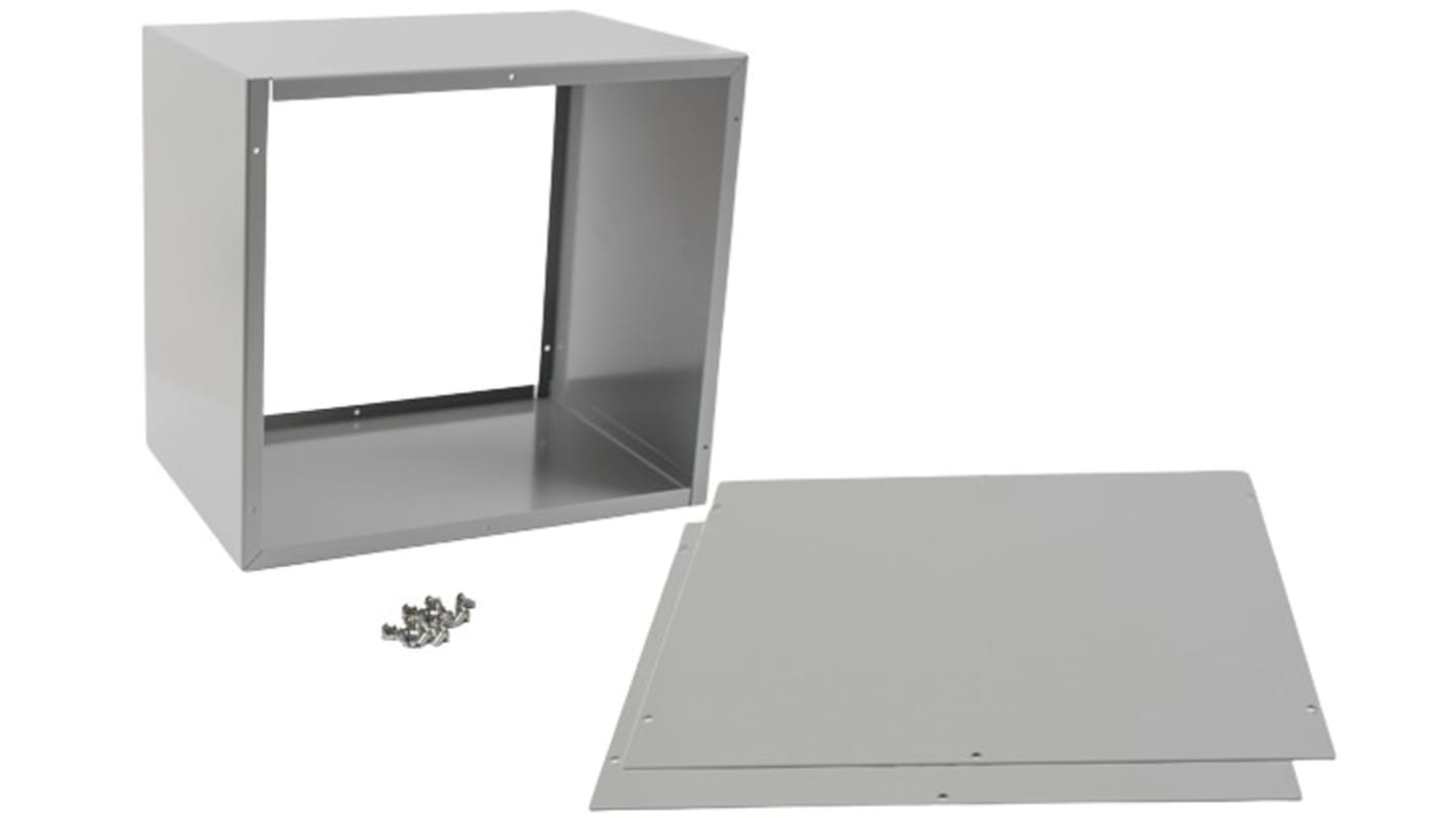 Hammond 1415 Series Grey Steel Enclosure, Flanged, Grey Lid, 305 x 203 x 279mm