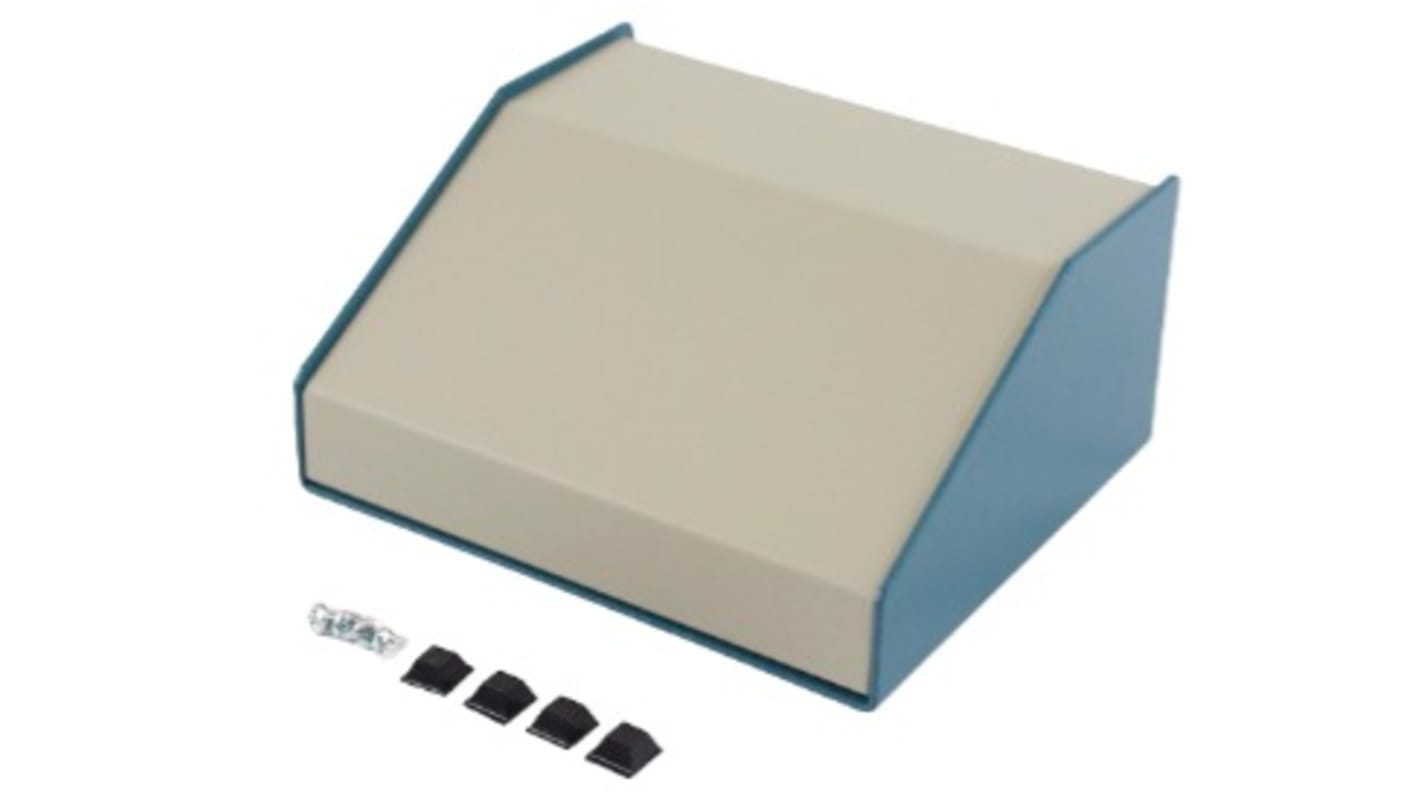 Hammond 1456 Series Blue Aluminium Enclosure, Beige Lid, 140 x 165 x 76mm