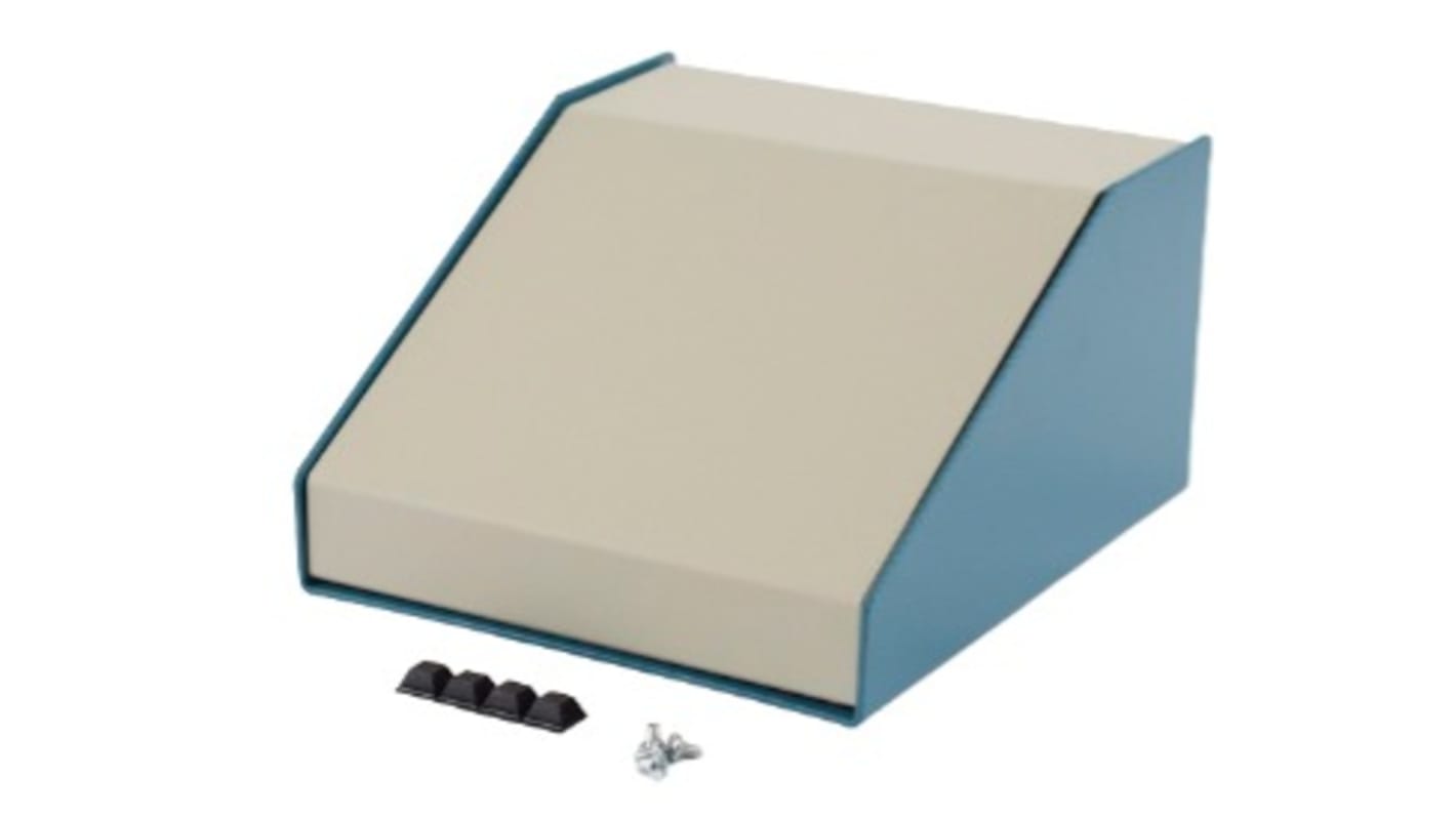 Hammond 1456 Series Blue Aluminium Enclosure, Beige Lid, 183 x 165 x 102mm