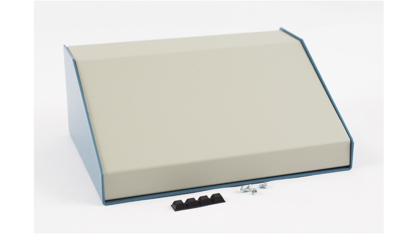 Hammond 1456 Series Blue Aluminium Enclosure, Beige Lid, 183 x 254 x 102mm