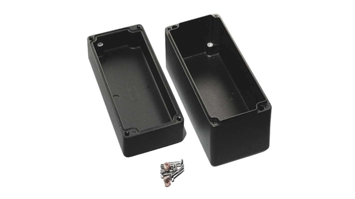 Hammond 1590Z Series Black Die Cast Aluminium Alloy Enclosure, IP68, Flanged, Black Lid, 175 x 80 x 60mm