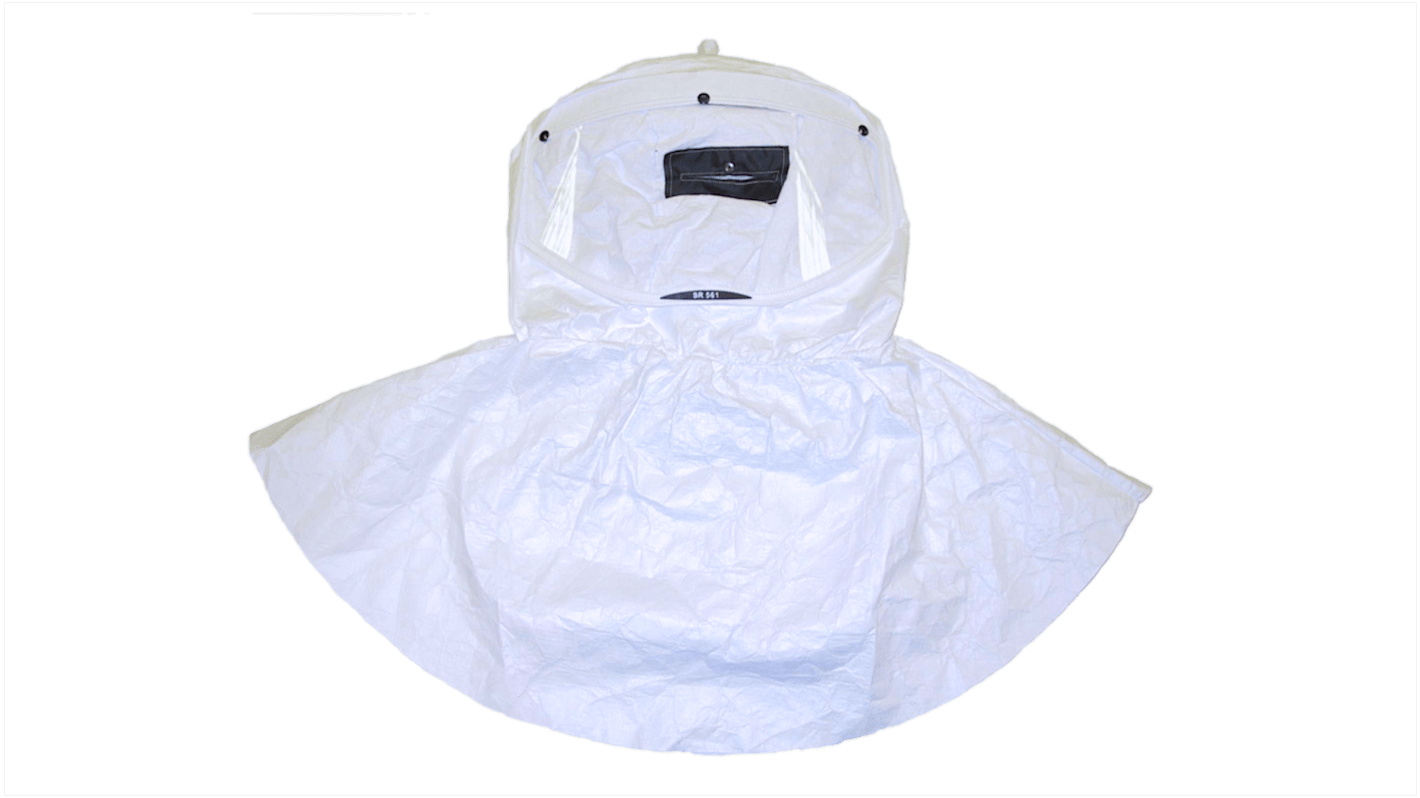 Cagoule de protection Réutilisable Sundstrom en PETG, Polypropylène non tissé à revêtement polypropylène Blanc