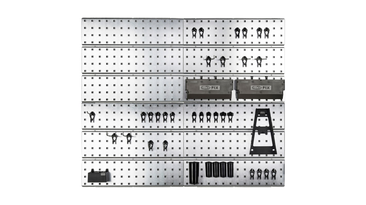 Raaco Galvanized Steel, Polyacetal, Clamp, Nail, Rivet, Screw Hook, 1 x 1-90 mm, 1 x 2-30 mm, 1 x 2-60 mm, 1 x 4-50 mm,