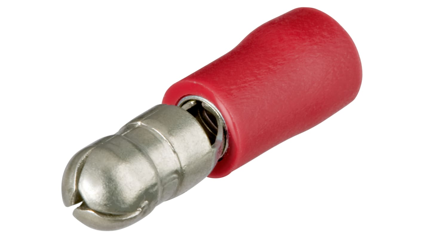 Knipex, 97 Yes, Brass Crimp Pin Connector, 22AWG to 16AWG, 4mm Pin Diameter, 120mm Pin Length, Red