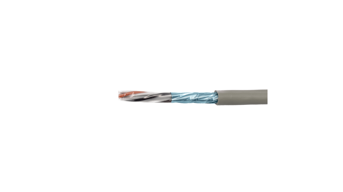 Alpha Wire Twisted Pair Twisted Pair Cable, 0.1829 mm2, 6 Cores, 26, Screened, 3280ft, Grey Sheath