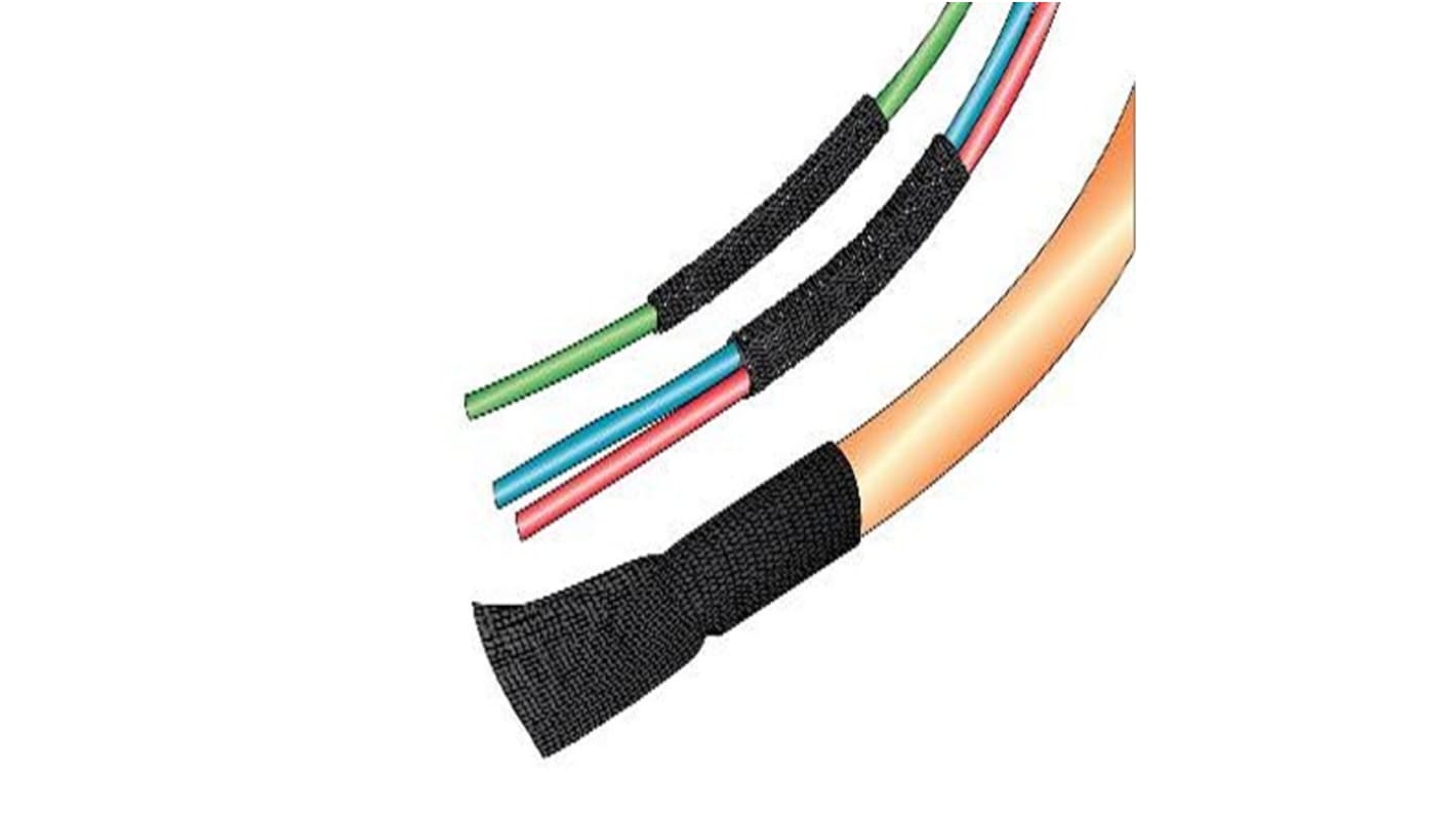 Alpha Wire Halogen Free Heat Shrink Tubing, Black 2.756in Sleeve Dia. x 25ft Length 2:1 Ratio, FIT Shrink Tubing Series