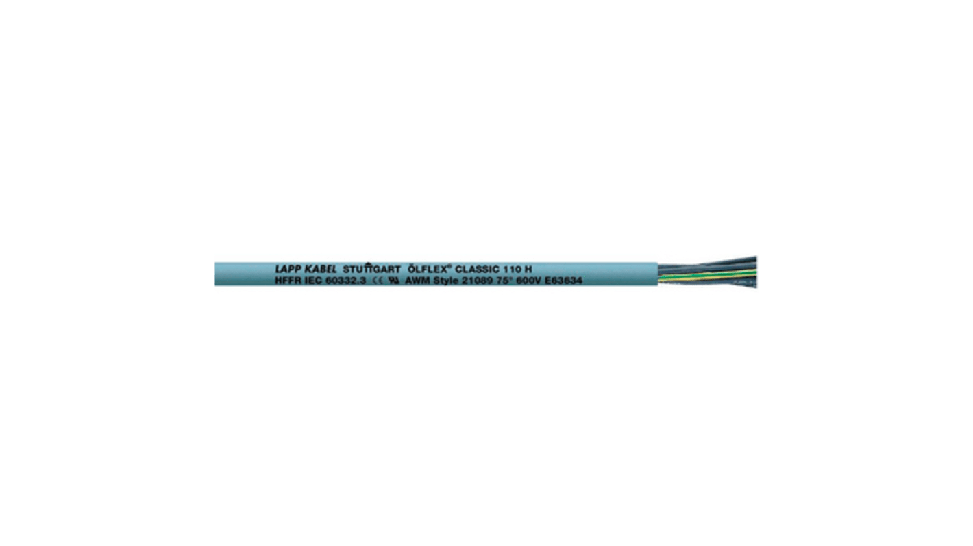 Cable de alimentación Lapp de 4 núcleos, 0,75 mm², long. 100m, 500 V ac, funda de Compuesto sin halógenos, Gris