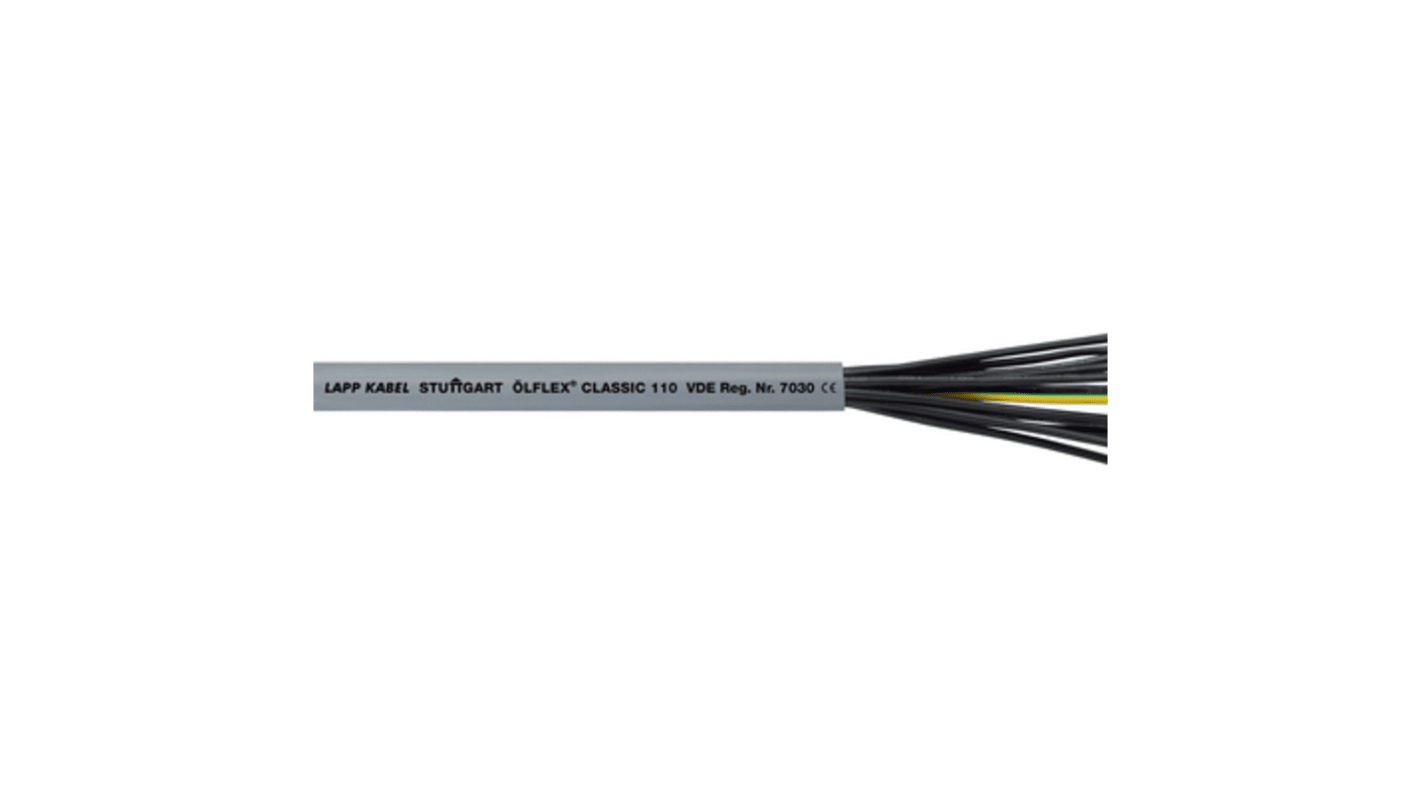 Cable de alimentación Lapp de 5 núcleos, 0,75 mm2, long. 100m, 500 V ac, funda de PVC, Gris