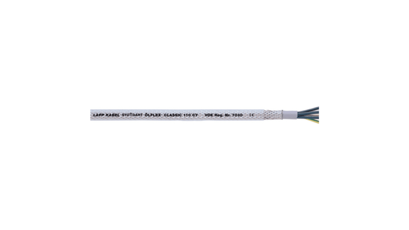 Lapp 3 Core Power Cable, 2.5 mm², 100m, Transparent Polyvinyl Chloride PVC Sheath, Flexible Multicore, 500 V ac