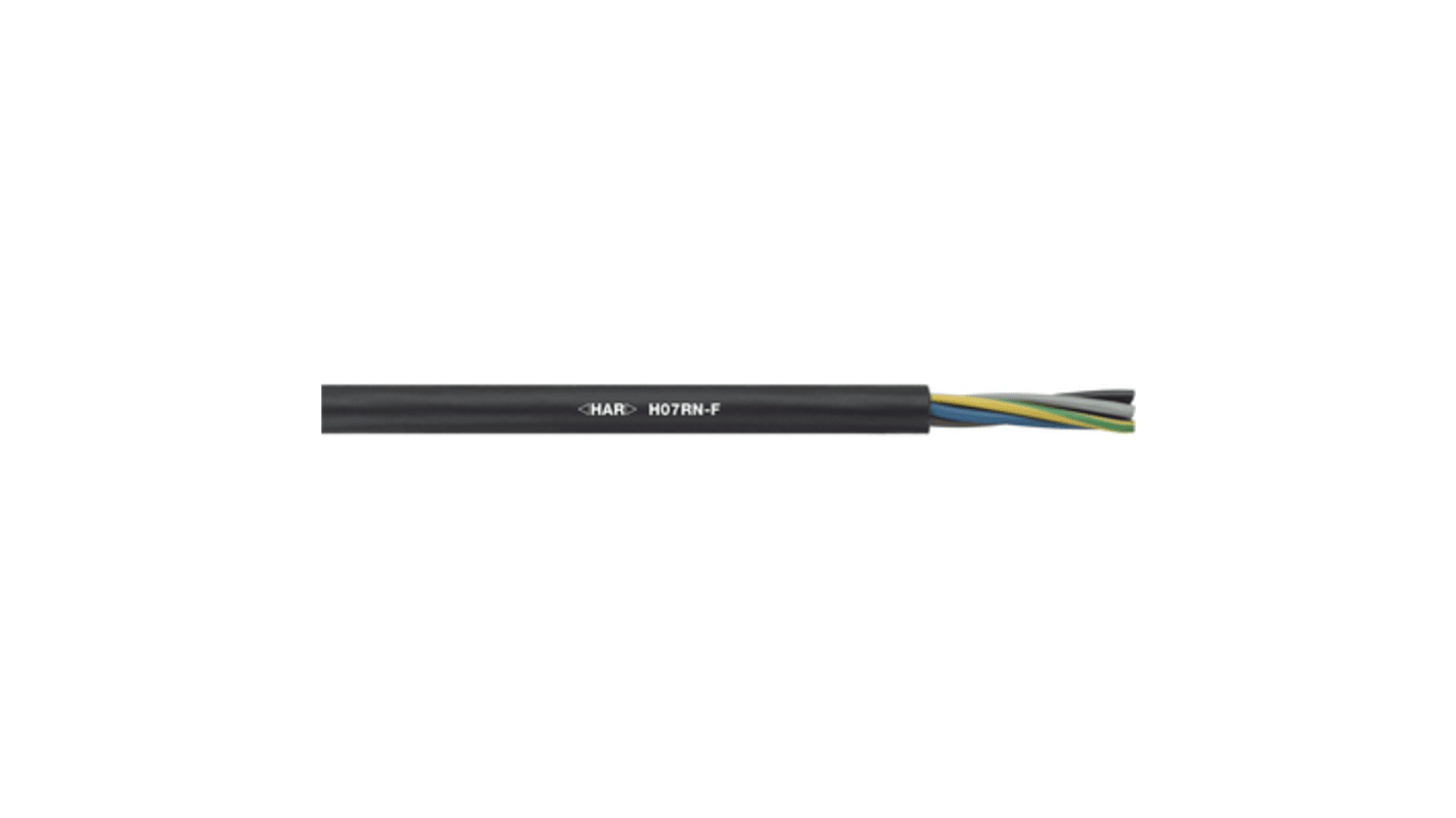 Lapp Netzkabel, 7-adrig Typ Flexibel, mehradrig Schwarz x 1,5 mm2, 100m, 750 V AC, Gummi