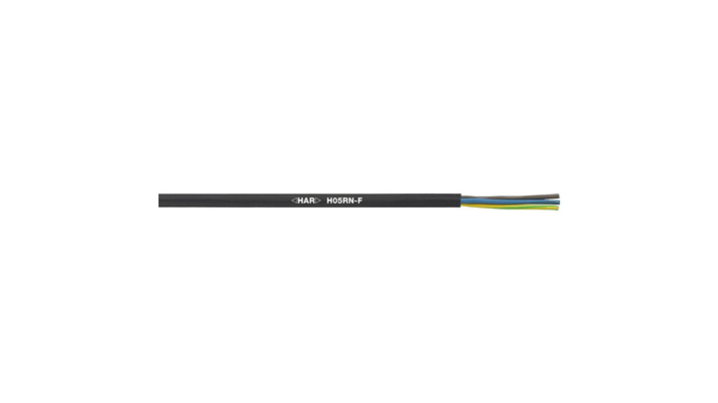 Lapp 3 Core Power Cable, 1 mm², 50m, Black Rubber Sheath, Flexible Multicore, 500 V ac