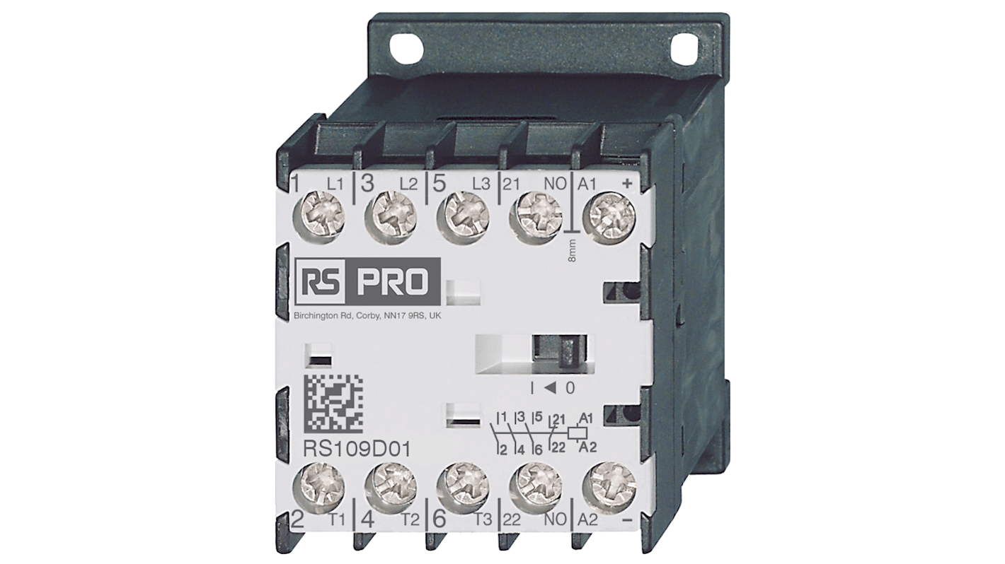 RS PRO Contactor, 230 V Coil, 9 A, 4 kW, 3 → 400 V