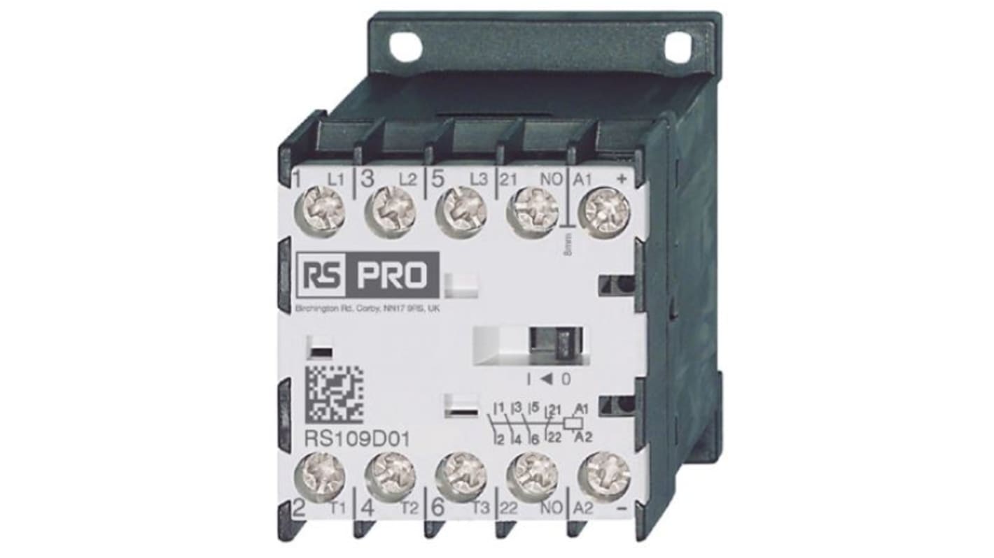 RS PRO Contactor, 110 V Coil, 9 A, 4 kW, 3 → 400 V