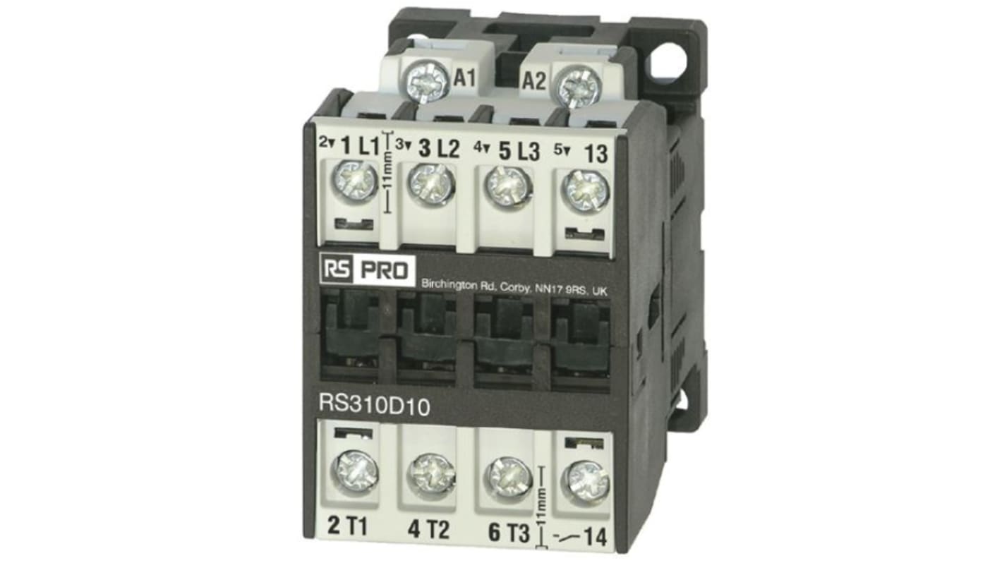 RS PRO Contactor, 24 V Coil, 10 A, 4 kW, 3 → 400 V