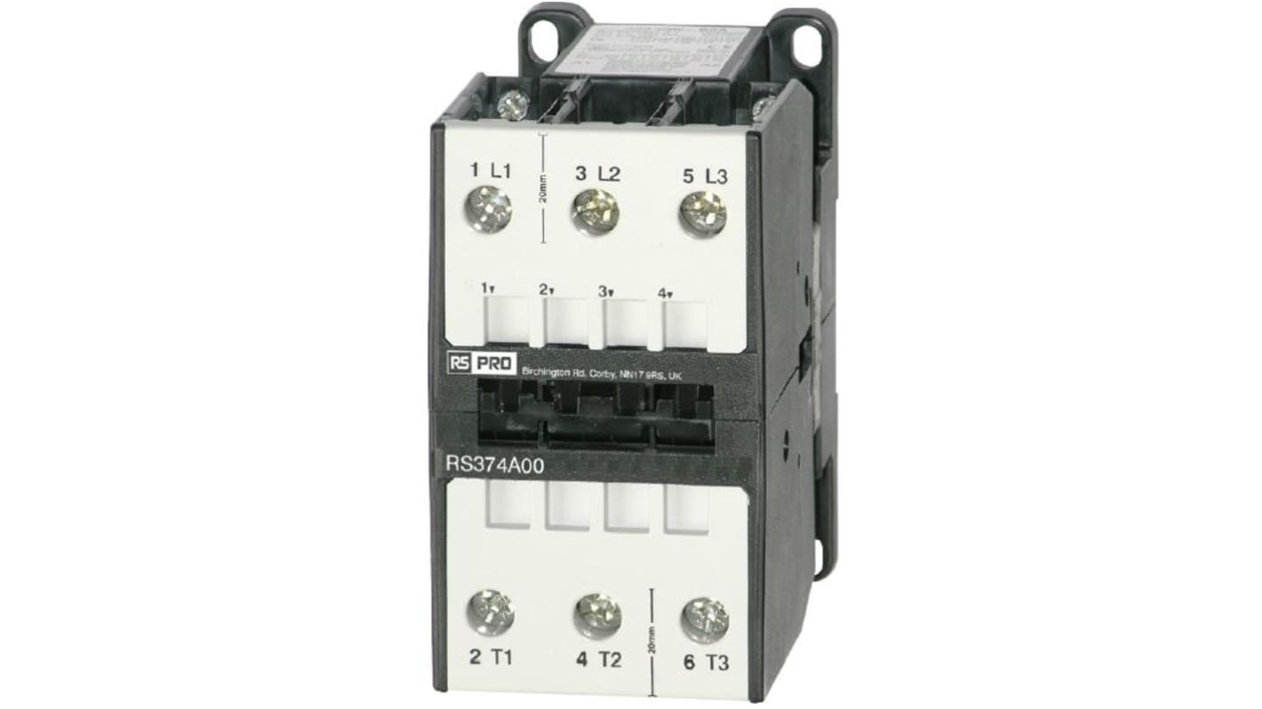 RS PRO Contactor, 230 V Coil, 50 A, 22 kW, 3 → 400 V