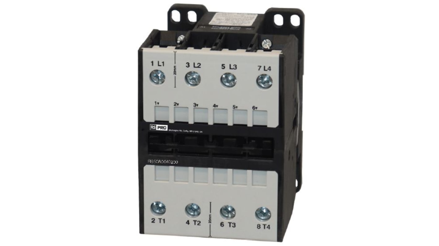 RS PRO Contactor, 230 V Coil, 4-Pole, 62 A, 30 kW, 3 → 400 V