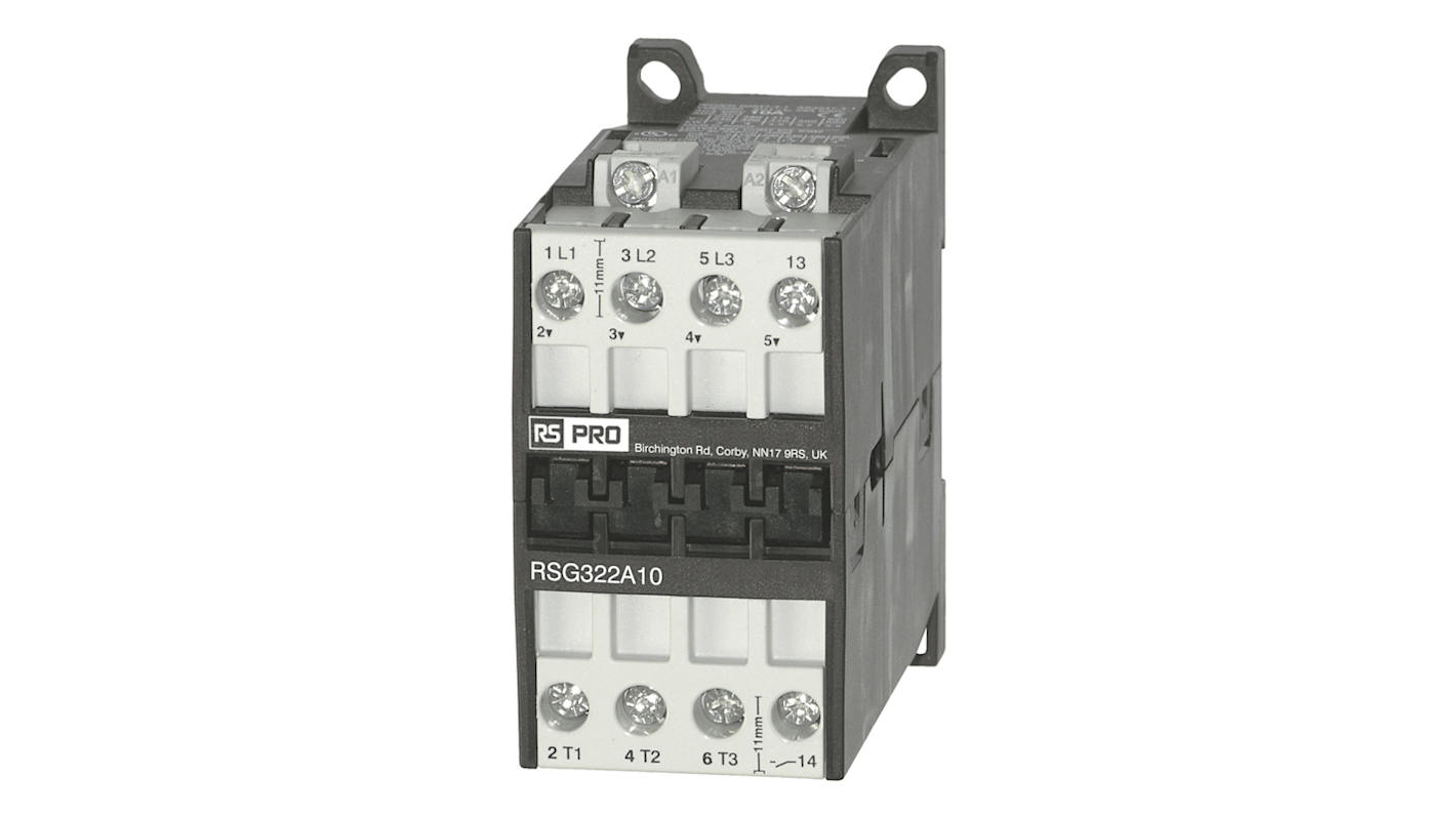 RS PRO Contactor, 24 V Coil, 22 A, 11 kW, 3 → 400 V