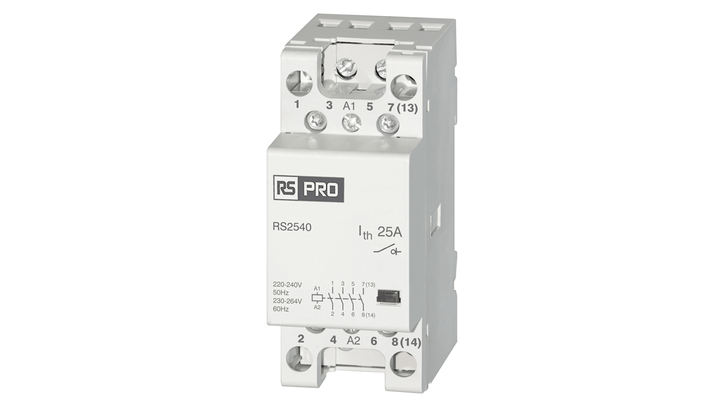 RS PRO Contactor, 230 V Coil, 25 A, 2.2 kW, 440 V