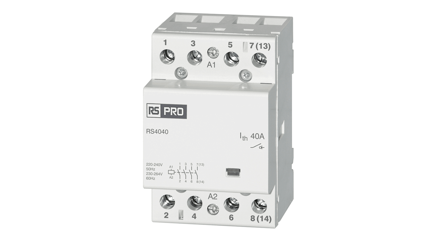 RS PRO Contactor, 230 V Coil, 40 A, 2.2 kW, 440 V