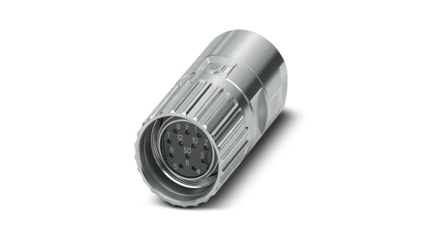 Phoenix Contact Connector, 12 Contacts, Cable Mount, M23 Connector, Socket, Female, IP66, IP68, IP69K, M23 PRO Series