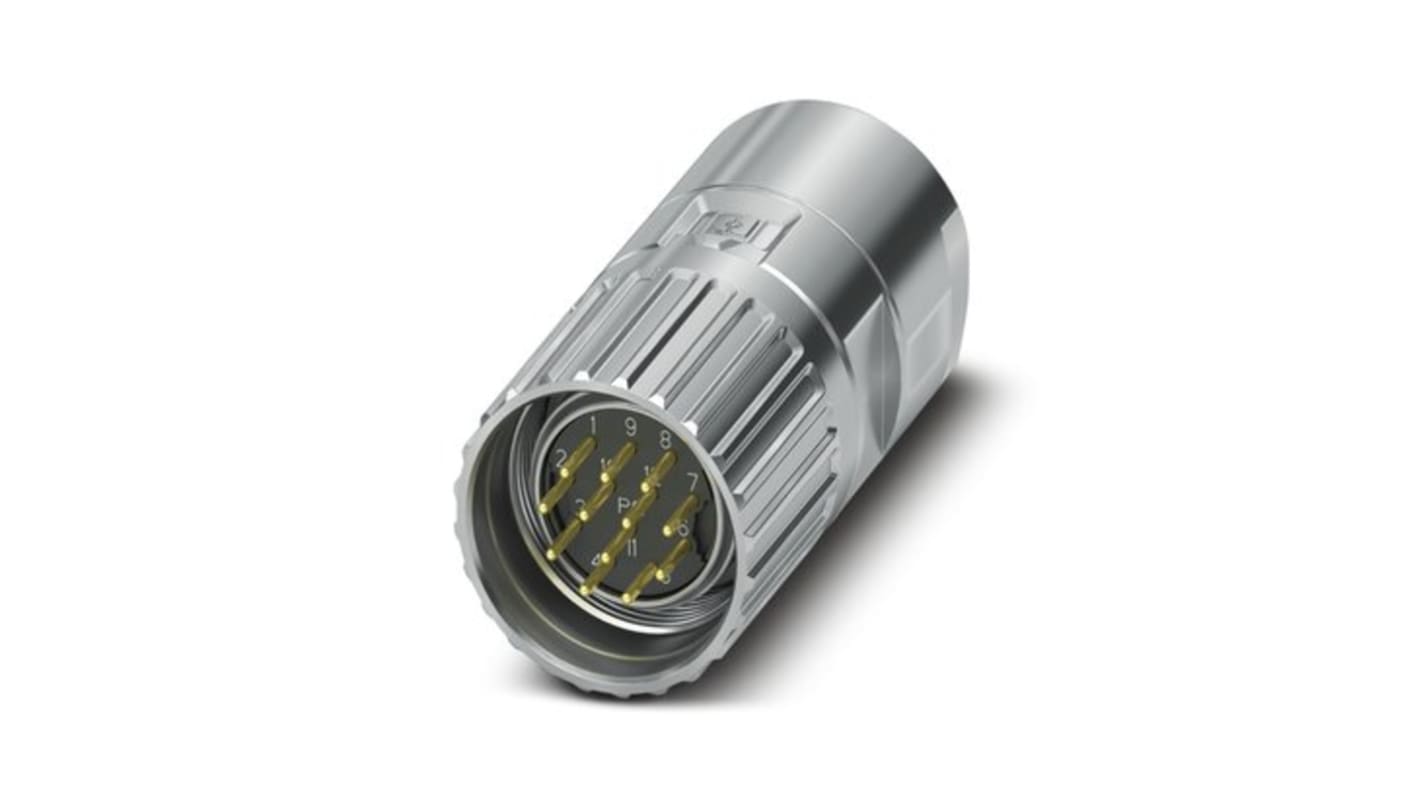 Phoenix Contact Connector, 12 Contacts, Cable Mount, M23 Connector, Plug, Male, IP66, IP68, IP69K, M23 PRO Series