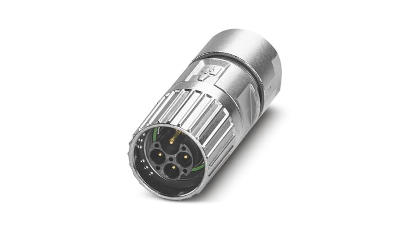 Phoenix Contact Connector, 4 Contacts, Cable Mount, M17 Connector, Plug, Male, IP67, IP68, M17 PRO Series