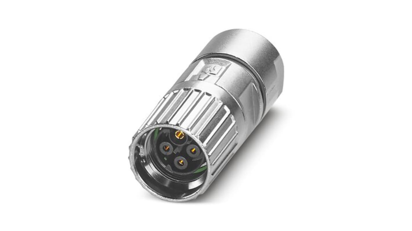 Phoenix Contact Connector, 4 Contacts, Cable Mount, M17 Connector, Socket, Female, IP67, IP68, M17 PRO Series