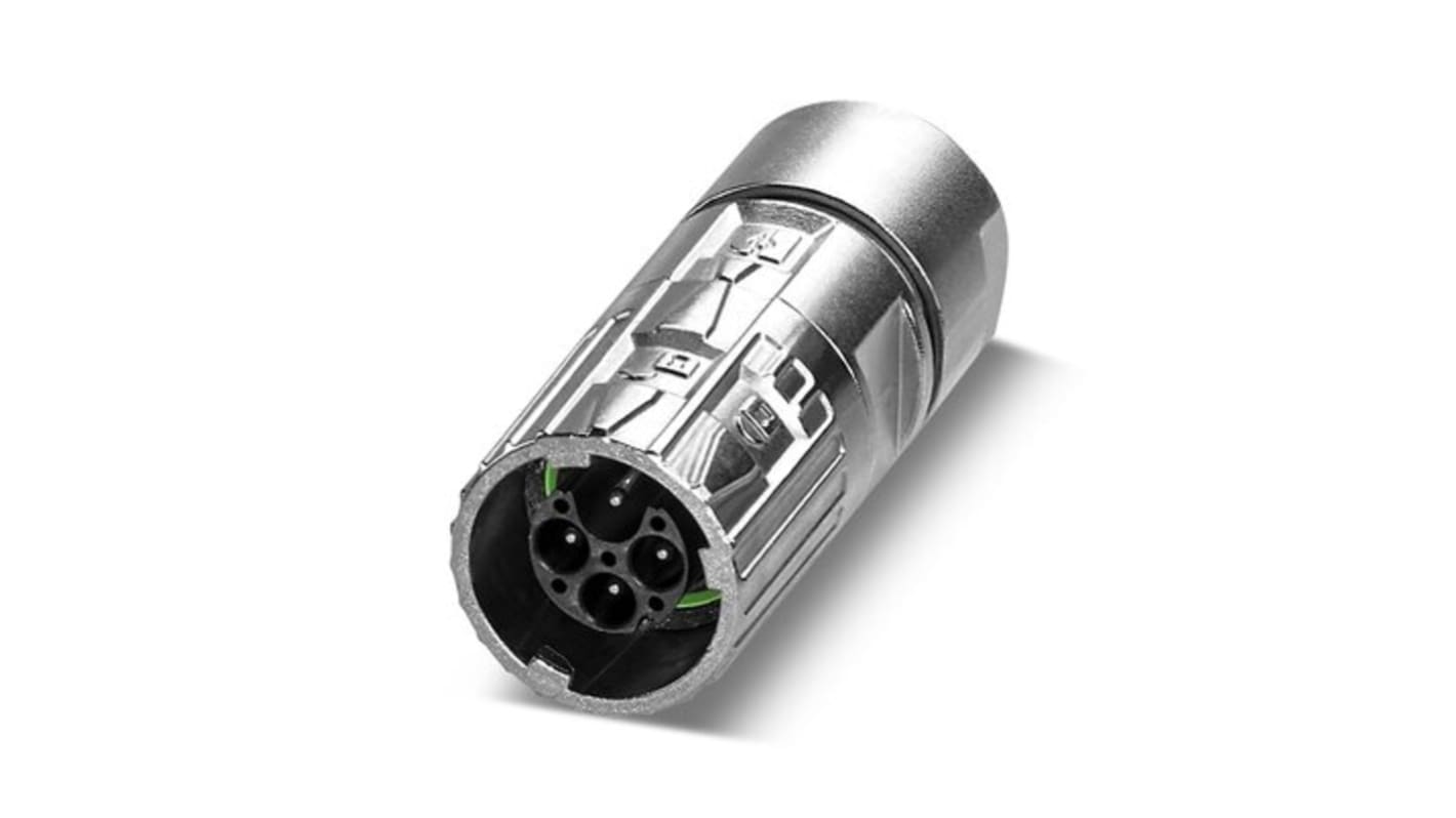 Phoenix Contact Connector, 4 Contacts, Cable Mount, M17 Connector, Plug, Male, IP67, IP68, M17 PRO Series