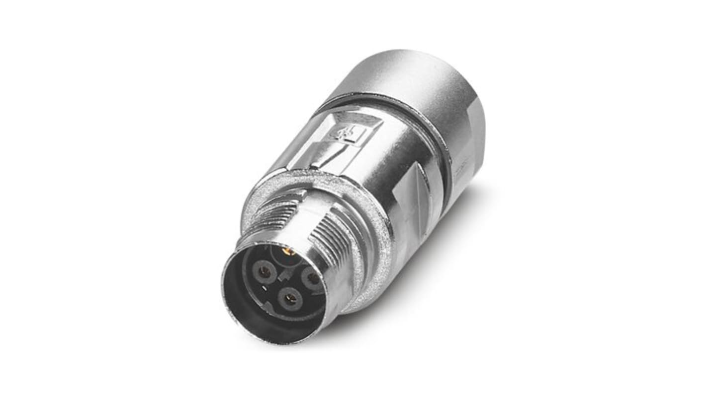 Phoenix Contact Connector, 4 Contacts, Cable Mount, M17 Connector, Socket, Female, IP67, IP68, SACC Series