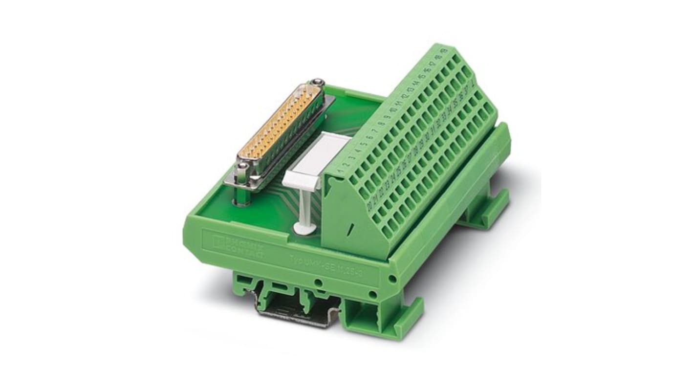 Phoenix Contact FLKM Series 15-Contact Socket Interface Module, D-sub Connector, DIN Rail Mount, 2.5A