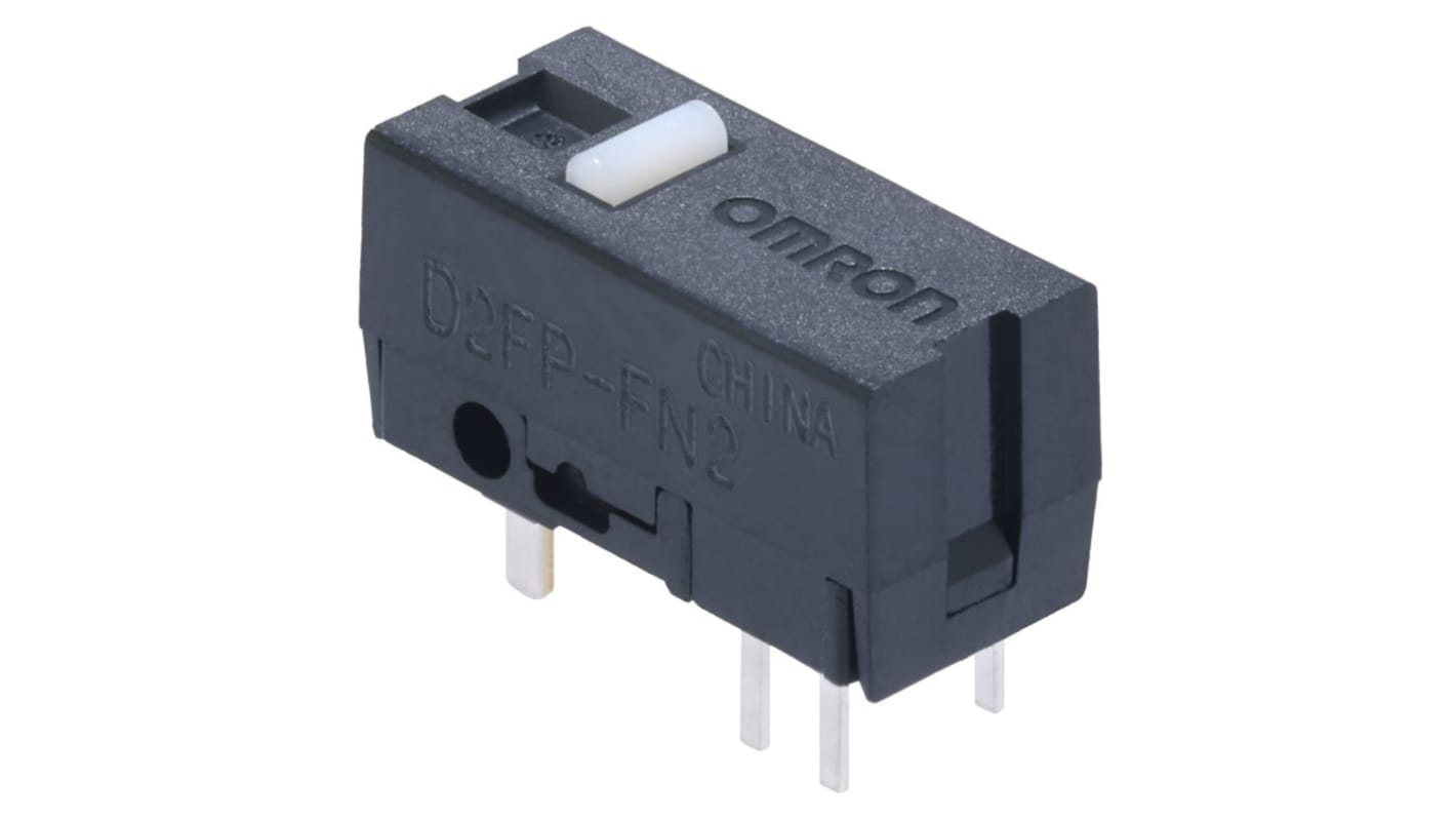 Omron Button Subminiature Micro Switch, Through Hole Terminal, 20mA, SPST