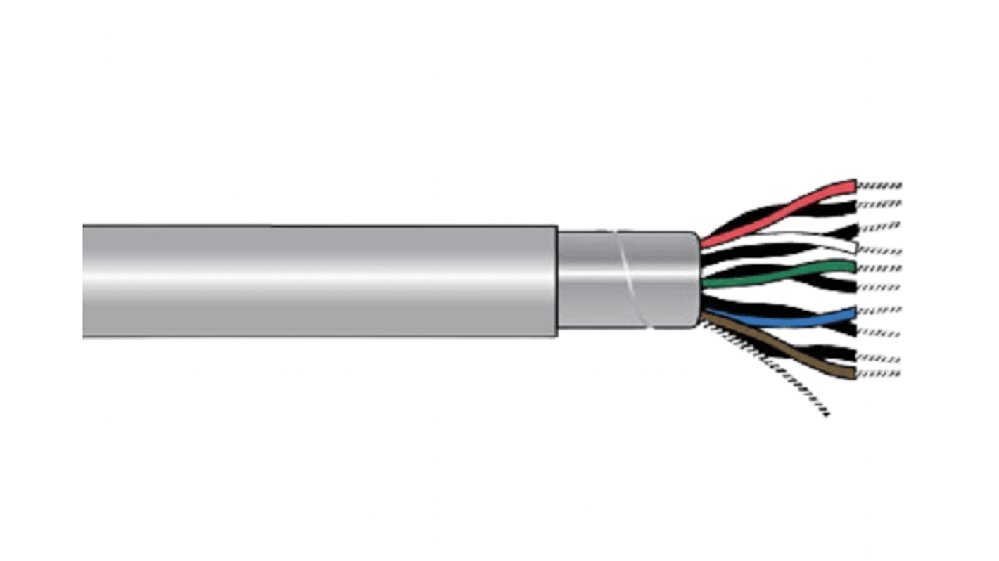 Alpha Wire 1 Core Power Cable, 100ft Armoured, Black/Red Polyvinyl Chloride PVC Sheath, Computer Cable, 150 V