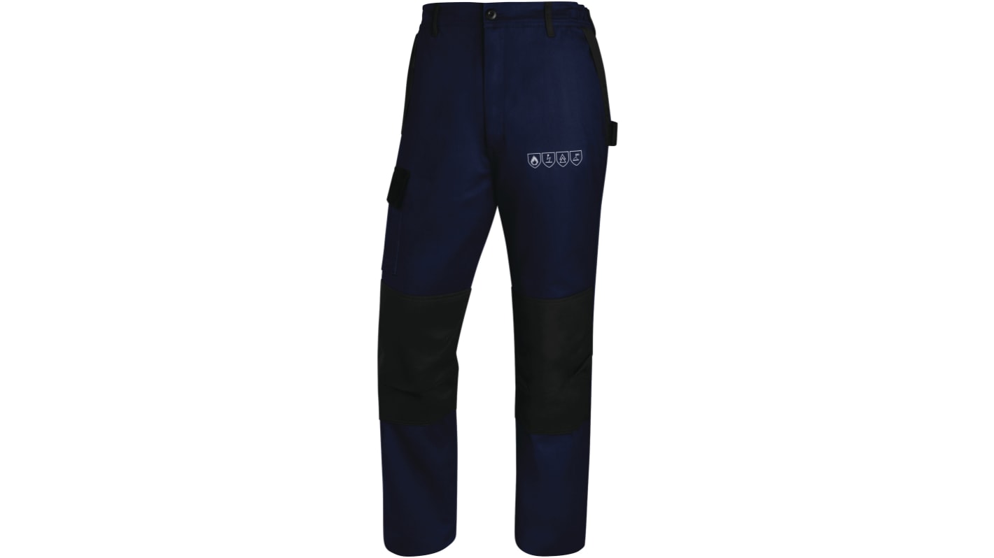Delta Plus MAIPA2 Black/Navy Cotton Fire Retardant Work Trousers 32 → 35.5in, 81.28 → 90.17cm Waist