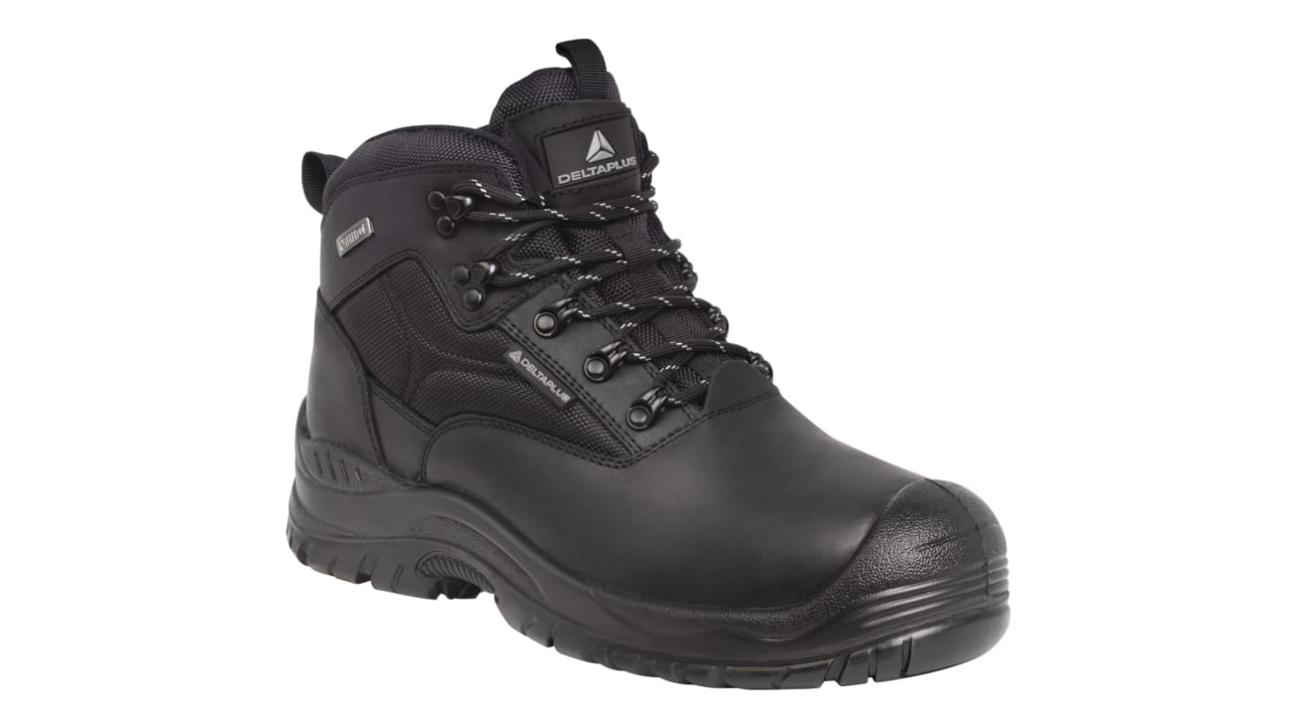 Delta Plus SAMY2 S3 SRC EN20345 S3, Unisex, Sicherheitsstiefel Schwarz, Weiß, mit Edelstahl-Schutzkappe , Größe 39 / UK