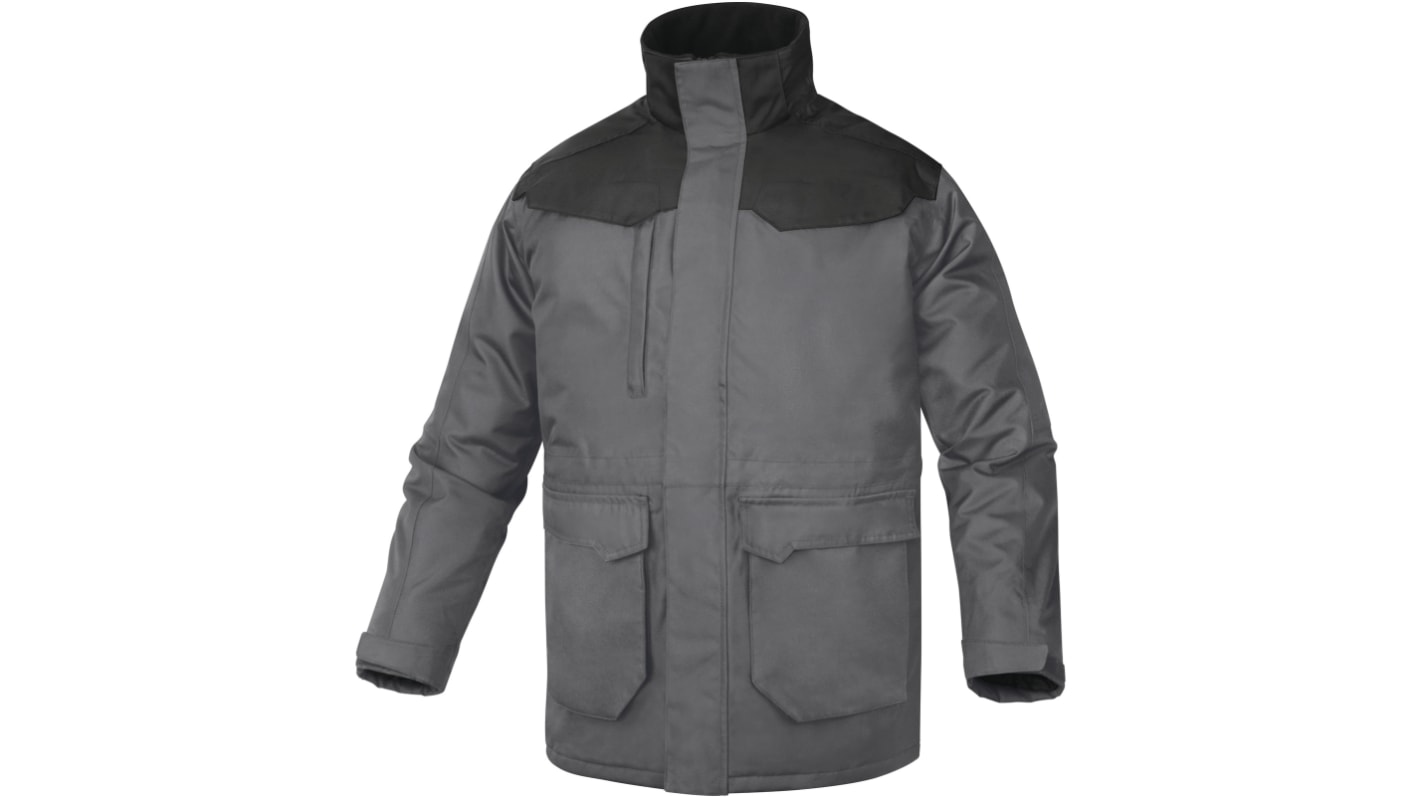 Delta Plus CARSON2 Black, Grey, Breathable, Waterproof Bomber Jacket Parka Jacket, XL