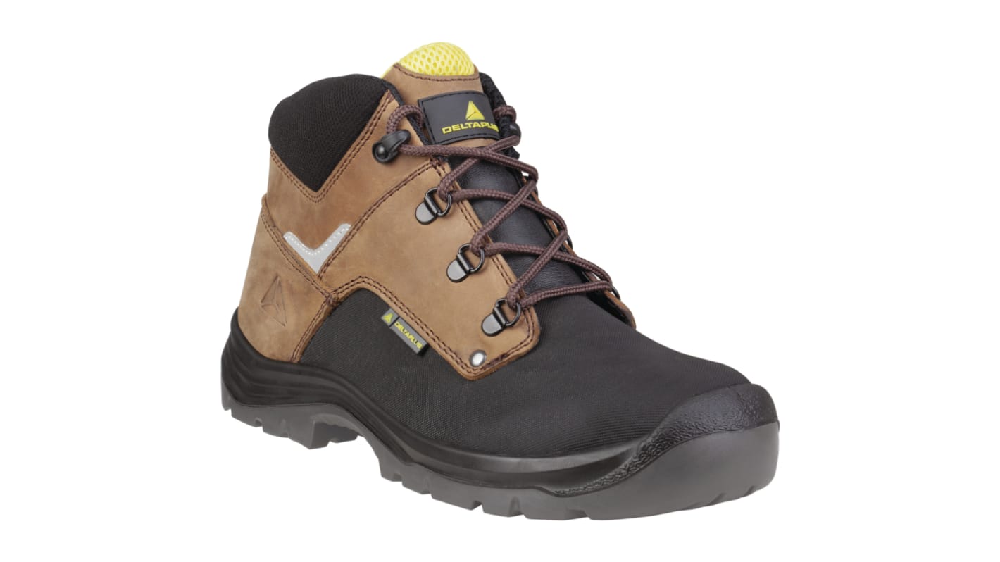 Delta Plus GOBI S3 SRC Beige, Black Composite Toe Capped Unisex Safety Boots, UK 3, EU 36