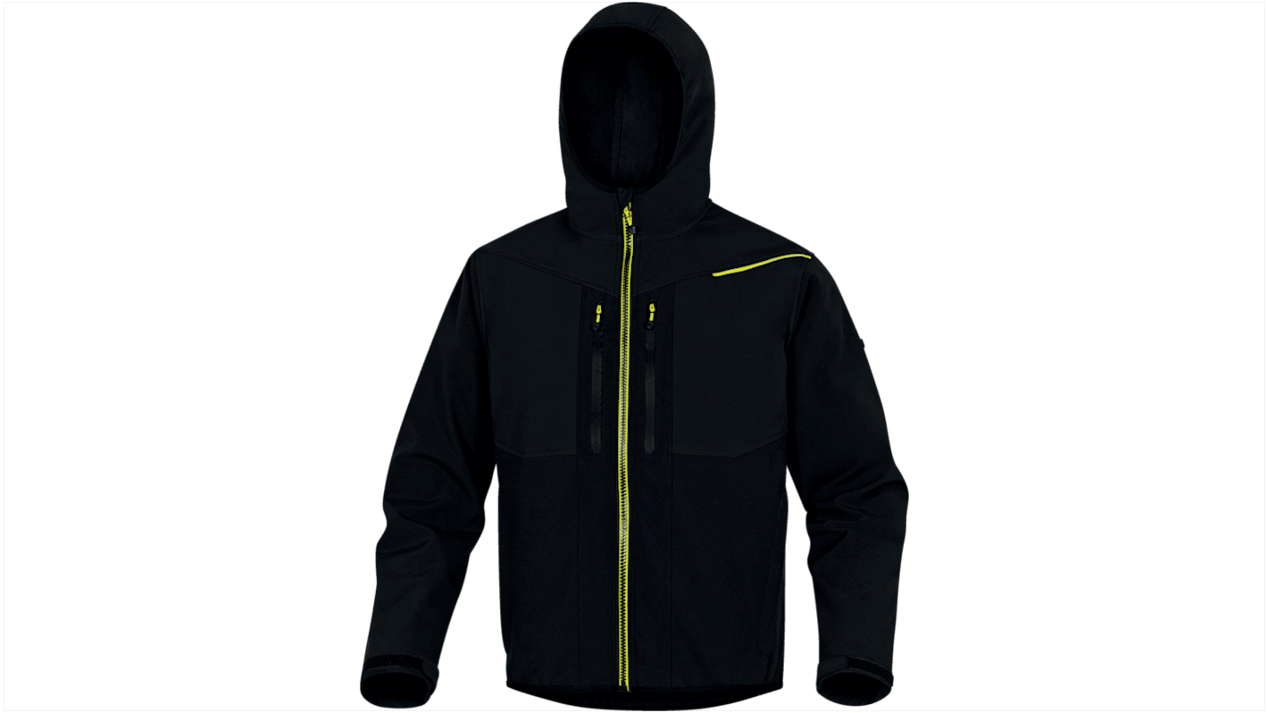 Delta Plus HORTEN2 LIGHT Unisex Softshell Jacke, wasserdicht Schwarz, Gelb, Größe M