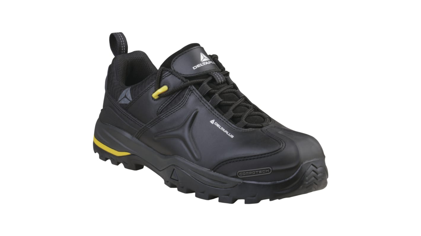 Delta Plus TW302 S3 SRC Men's Black, Yellow Composite  Toe Capped Safety Shoes, UK 6.5, EU 40