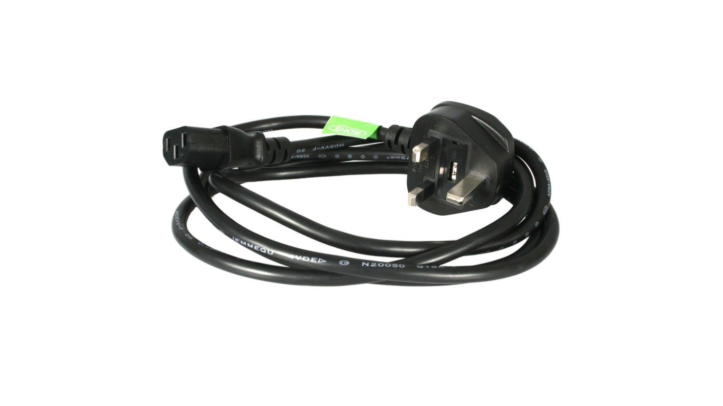 Cable de alimentación StarTech.com Negro de 1.8m, con. A Conector macho para Reino Unido tipo G, macho, con. B IEC C13,