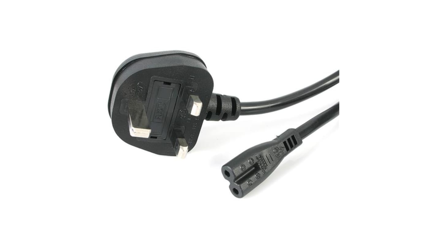 StarTech.com Konfektioniertes Stromkabel, A CEE 7/7 / Stecker abgewinkelt, B IEC C13 / Buchse gerade, 1m Schwarz,  250 V