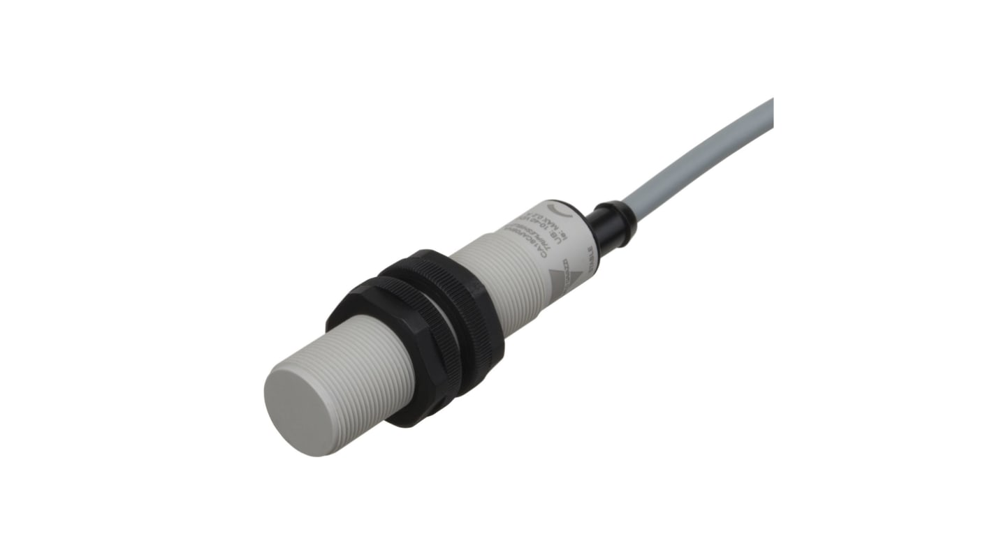 Carlo Gavazzi CA18CAF Series Capacitive Barrel-Style Proximity Sensor, M18 x 1, 8 mm Detection, PNP Output, 10 →