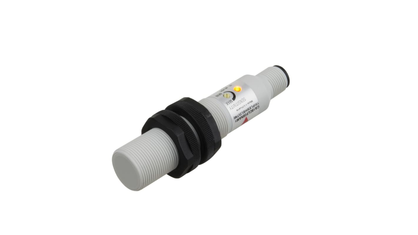 Carlo Gavazzi CA18CLF Series Capacitive Barrel-Style Proximity Sensor, M18 x 1, 8 mm Detection, NC Output, 20 →