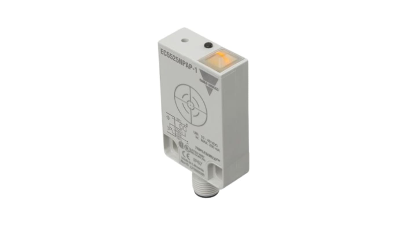 Carlo Gavazzi EC5525 Series Capacitive Block-Style Proximity Sensor, 25 mm Detection, NPN Output, 10 → 40 V dc,