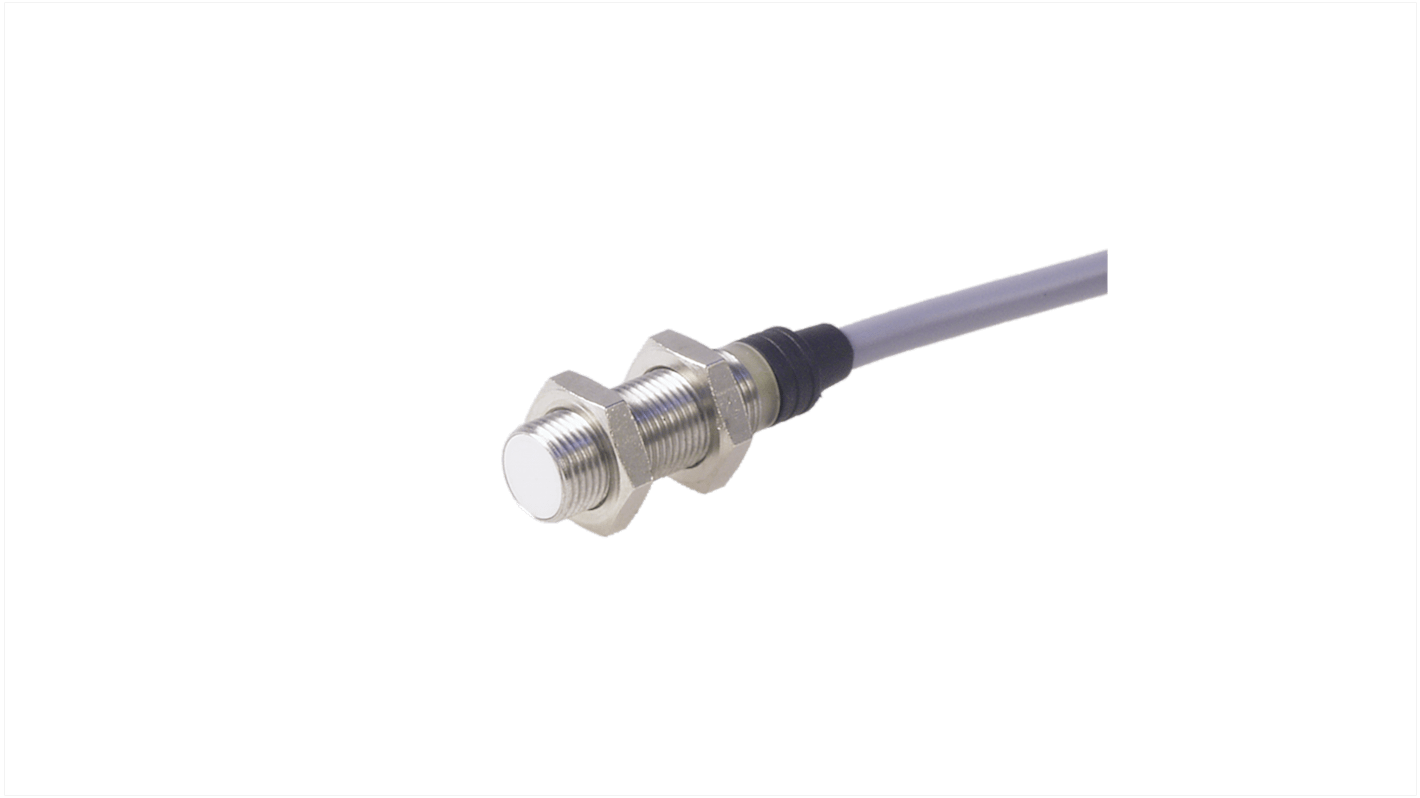 Carlo Gavazzi EI1202 Series Inductive Barrel-Style Inductive Proximity Sensor, M12 x 1, 2 mm Detection, NPN Output, 10