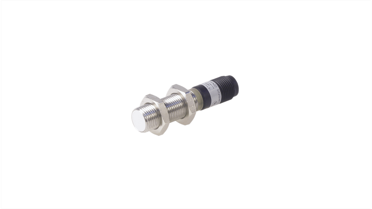 Carlo Gavazzi EI1202 Series Inductive Barrel-Style Inductive Proximity Sensor, M12 x 1, 2 mm Detection, NPN Output, 10