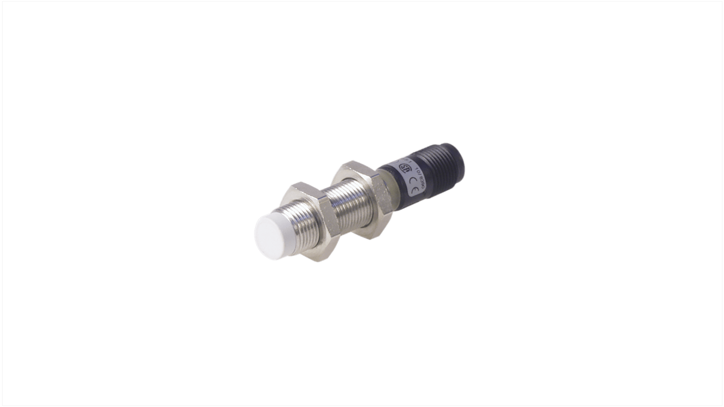 Carlo Gavazzi EI1204 Series Inductive Barrel-Style Inductive Proximity Sensor, M12 x 1, 4 mm Detection, PNP Output, 10