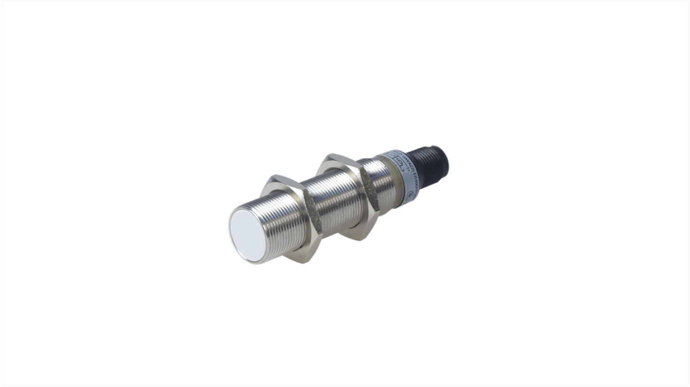 Sensor inductivo Carlo Gavazzi, M18 x 1, alcance 5 mm, salida PNP, 10 → 40 V dc, IP67