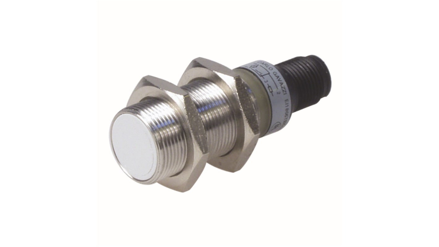 Carlo Gavazzi EI18 Series Inductive Barrel-Style Inductive Proximity Sensor, M18 x 1, 5 mm Detection, NO Output, 20