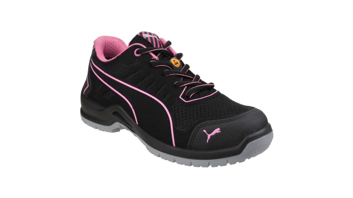 Amblers FUSE TC PINK Unisex Black/Pink Steel  Toe Capped Safety Shoes, UK 3, EU 36